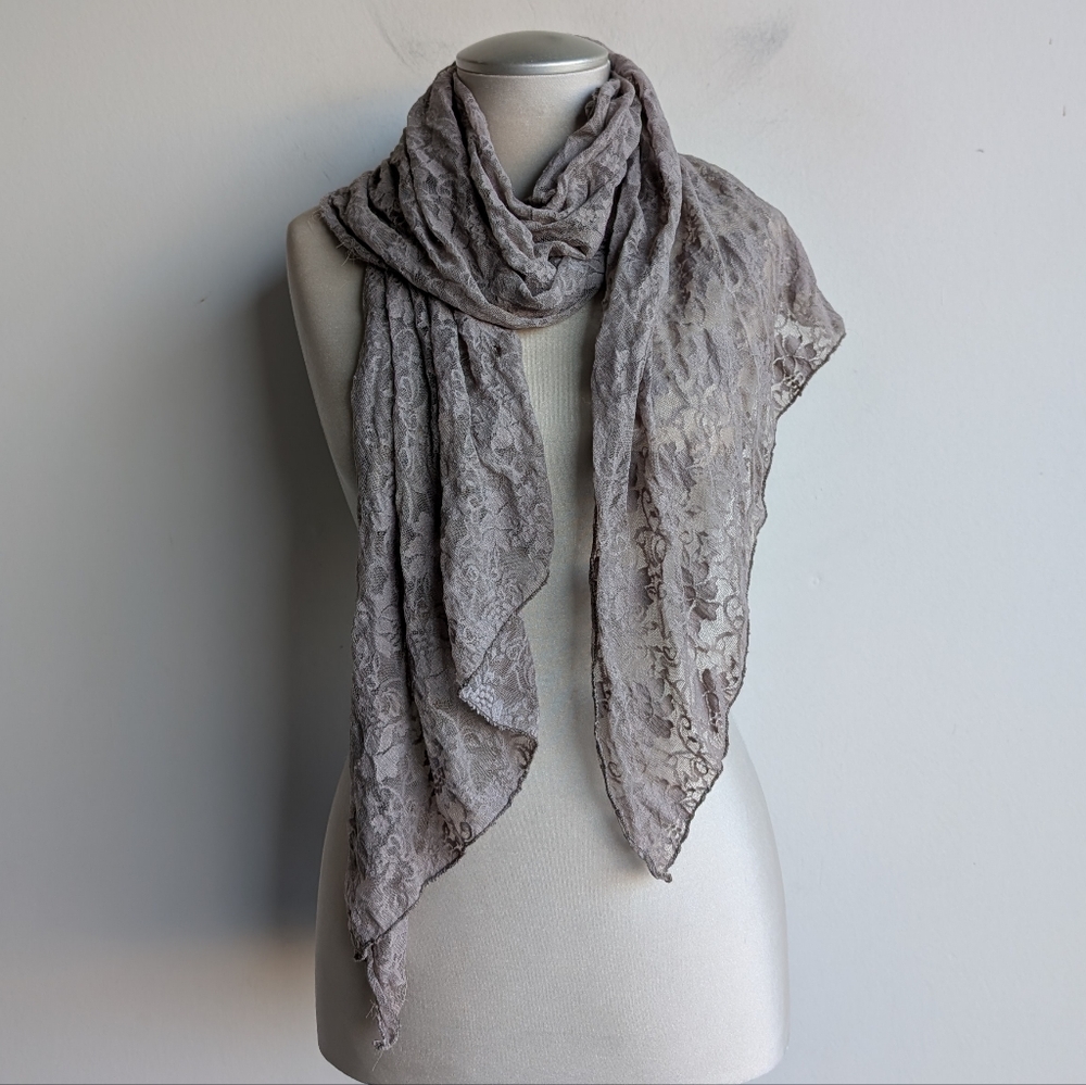 Lace Scarf - Taupe